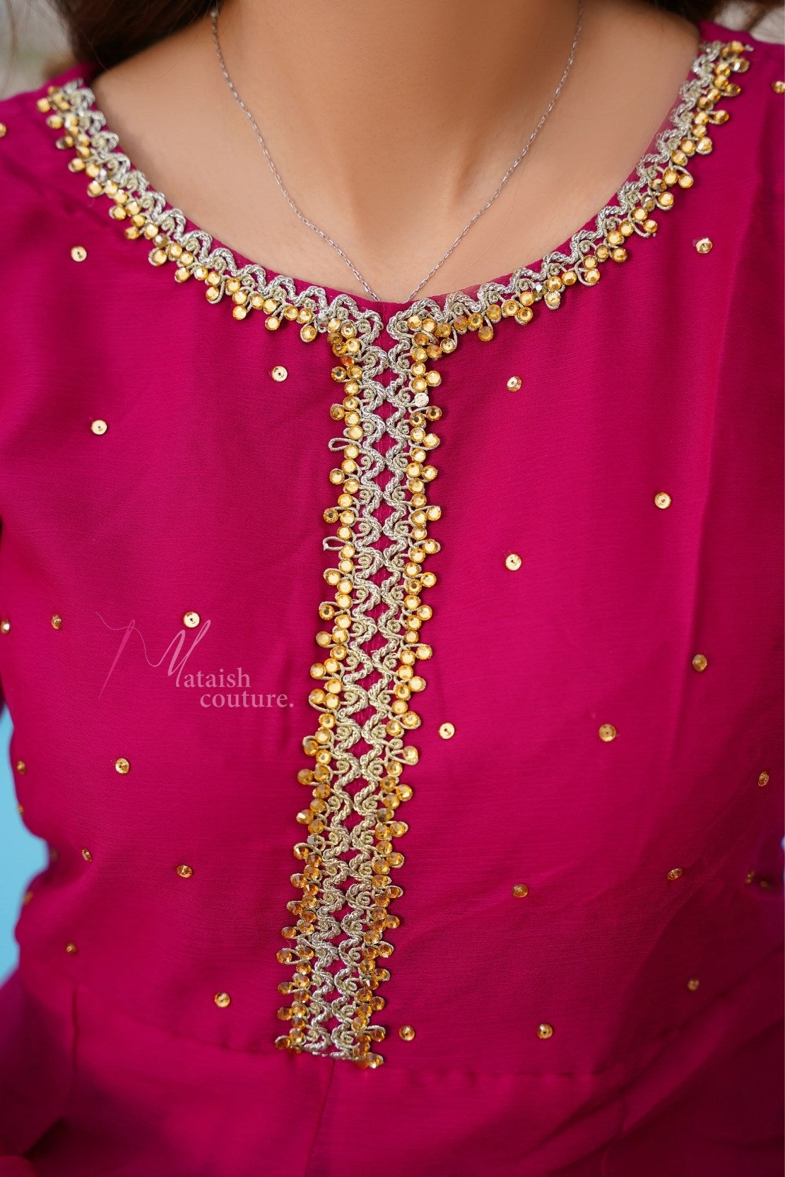 Bluish Red Anarkali(Discount Offer For Limited Time Only)